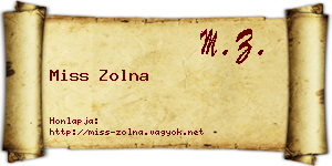 Miss Zolna névjegykártya